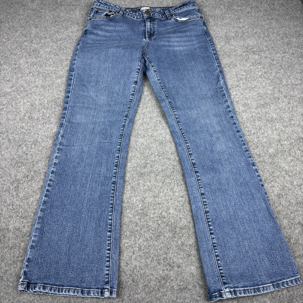 Garnet Hill Bootcut Jeans Women's 10 Medium Wash‎ Excellent Condition Blue Denim